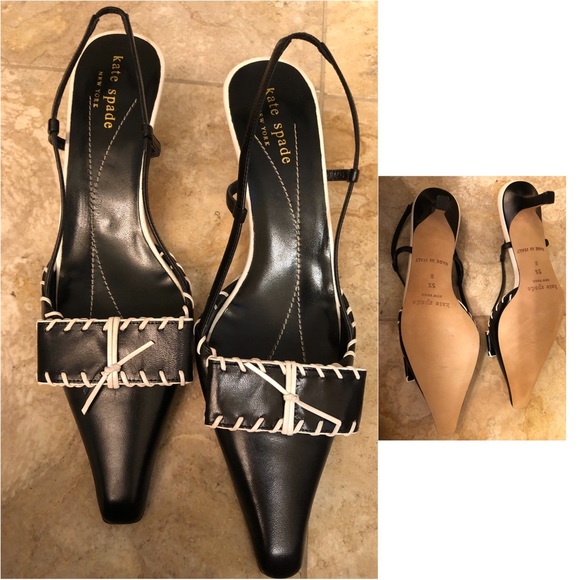 kate spade Shoes - Kate Spade Black Whipstitch Kitten Heel NWOT, HP